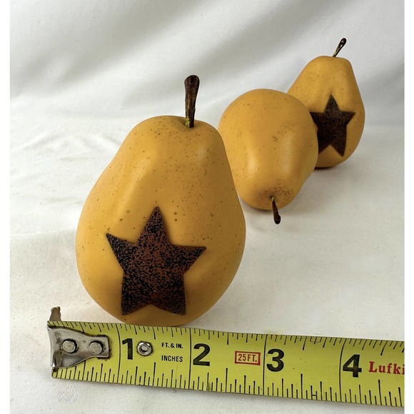 Decorative Pears With Stars Western Cowboy Ranch Theme Vintage Set Of 3 - Picture 5 of 5
